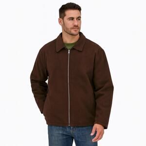 Timberland Recycled Wool Blend Brown Zip-Up Jacket – Men’s Large